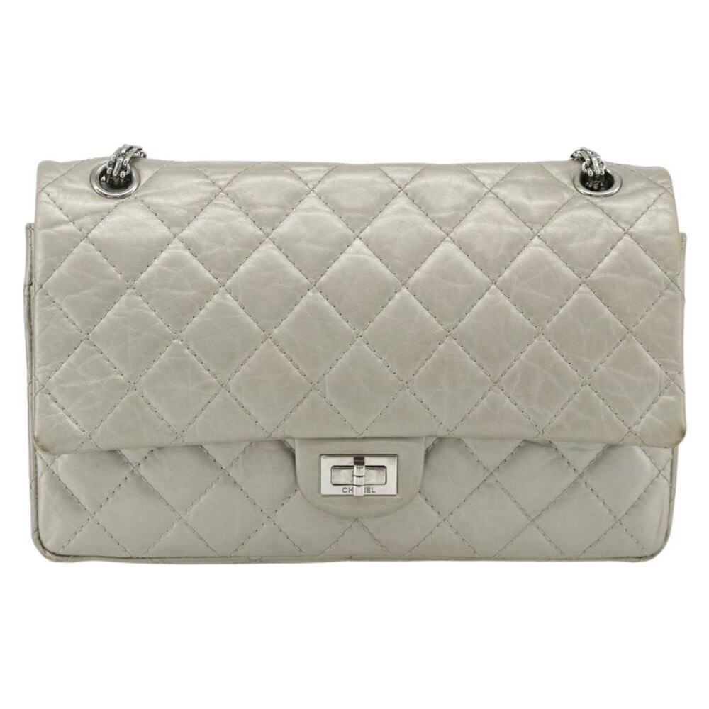 Chanel Lambskin Chain Matelasse Shoulder Bag Silver